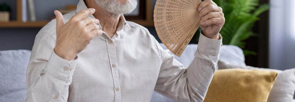 elderly person feeling hot all the time